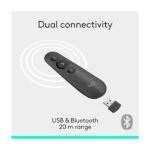 ⁦Logitech R500S Laser Presentation Remote, Clicker with Dual Connectivity Bluetooth or USB,2YR⁩ - الصورة ⁦2⁩